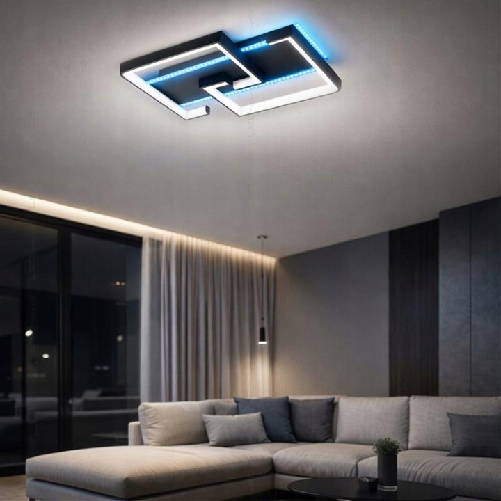 Lampa sufitowa plafon LED 46w CCT RGB sterowanie tuya pilot włącznik czarna 11 Lampa sufitowa plafon LED 46w CCT RGB sterowanie tuya pilot włącznik czarna - obrazek 11