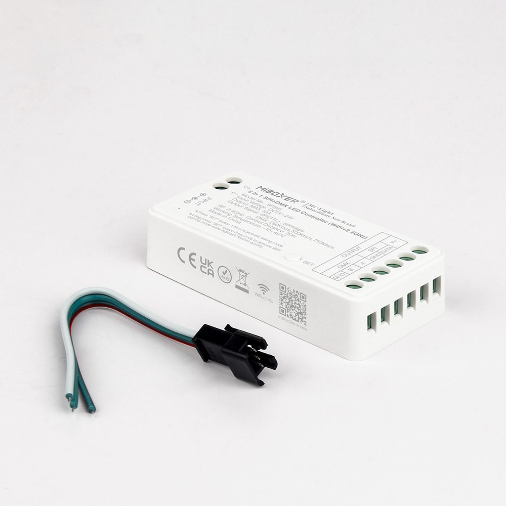 Sterownik cyfrowy SPI+DMX WI-FI+2.4G SPIW5 10A 5w1 2 Sterownik cyfrowy SPI+DMX WI-FI+2.4G SPIW5 10A 5w1 - obrazek 2