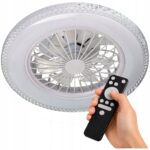 Wentylator wiatrak sufitowy lampa LED 63w CCT pamięć barwy + pilot 48cm
