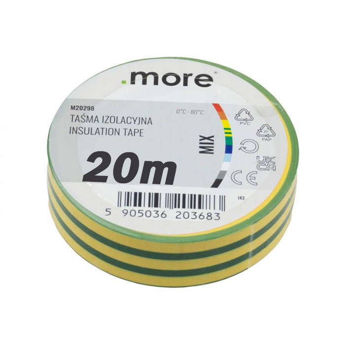 Taśma izolacyjna izolacja pvc 20m x 19mm mix kolorów losowy 3 Taśma izolacyjna izolacja pvc 20m x 19mm mix kolorów losowy - obrazek 3