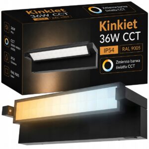 Kinkiet elewacyjny 36w LED CCT lampa zewnętrzna ogrodowa regulowana 3 barwy