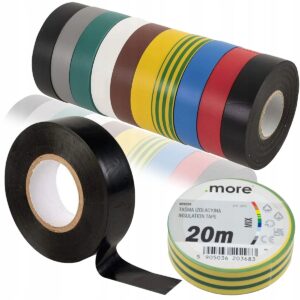 10 x taśma izolacyjna izolacja pvc 20m x 19mm mix kolorów zestaw 200m taśm