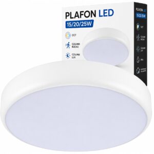 Lampa sufitowa plafon LED 15w 20w 25w CCT czujnik ruchu i zmierzchu biała