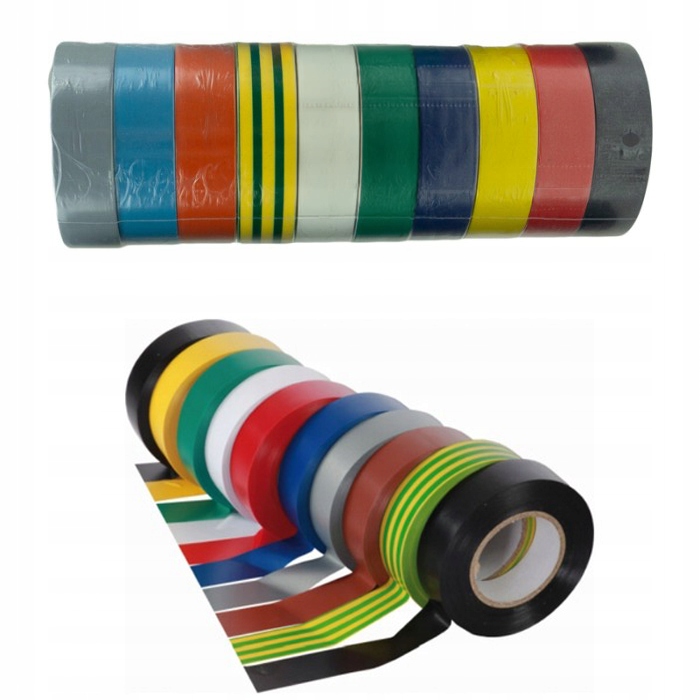10 x taśma izolacyjna izolacja pvc 20m x 19mm mix kolorów zestaw 200m taśm 6 10 x taśma izolacyjna izolacja pvc 20m x 19mm mix kolorów zestaw 200m taśm - obrazek 6