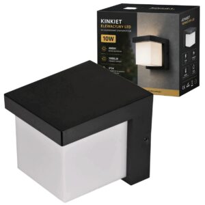 Kinkiet elewacyjny ogrodowy zewnętrzny lampa oprawa LED 10w czarna 4000k