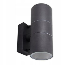 Kinkiet ogrodowy elewacyjny dekoracyjny szary IP44 2xgu10 LED aluminium