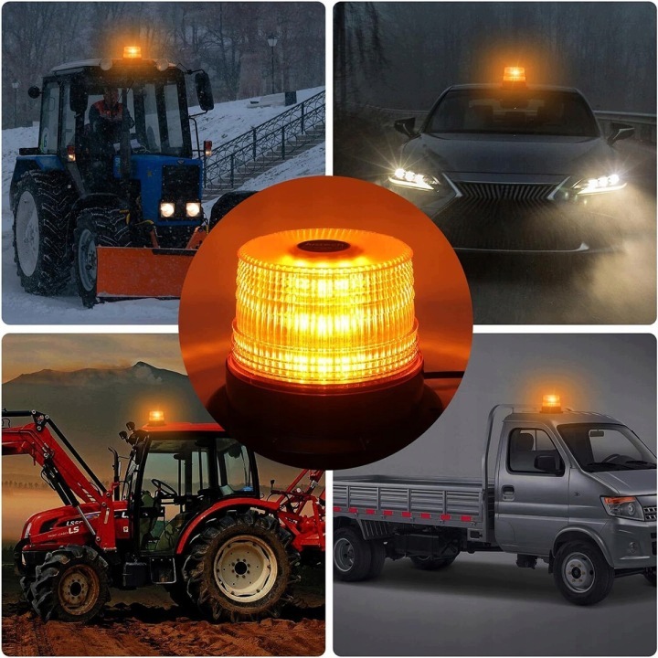 Lampa ostrzegawcza LED kogut 30w 12-24v pomarańczowy kogut na magnes 6 Lampa ostrzegawcza LED kogut 30w 12-24v pomarańczowy kogut na magnes - obrazek 6