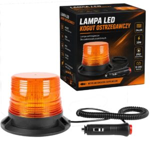 Lampa ostrzegawcza LED kogut 30w 12-24v pomarańczowy kogut na magnes