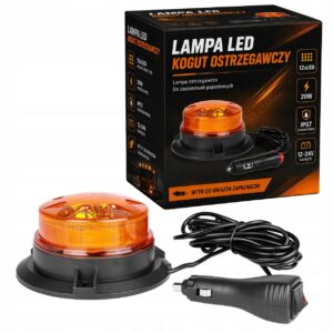 Lampa ostrzegawcza błyskowa LED kogut 20w 12-24v kogut na magnes