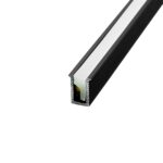 Profil aluminiowy TINY 2m Wpuszczany czarny z silikonową osłoną