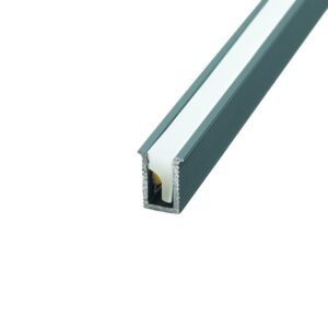 Profil aluminiowy TINY 2m Wpuszczanyszary z silikonową osłoną