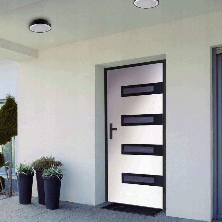Lampa zewnętrzna sufitowa plafon na balkon taras 2 x E27 LED IP65 czarny 6 Lampa zewnętrzna sufitowa plafon na balkon taras 2 x E27 LED IP65 czarny - obrazek 6