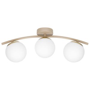 Żyrandol LED E27 Bali-12 51cm x3 beż+złoty