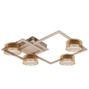 Żyrandol LED GX53 Glossy x4 beż bursztynowy