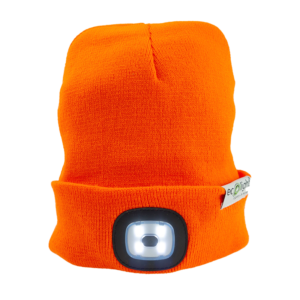 Czapka z latarką LED Pomarańczowa 1W 6000K — oświetlenie LED