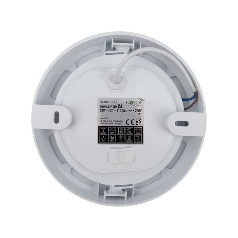 Downlight 12w okrągły CCT 2W1 biały 4 Downlight 12w okrągły CCT 2W1 biały - obrazek 4