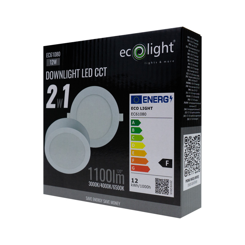 Downlight 12w okrągły CCT 2W1 biały 5 Downlight 12w okrągły CCT 2W1 biały - obrazek 5