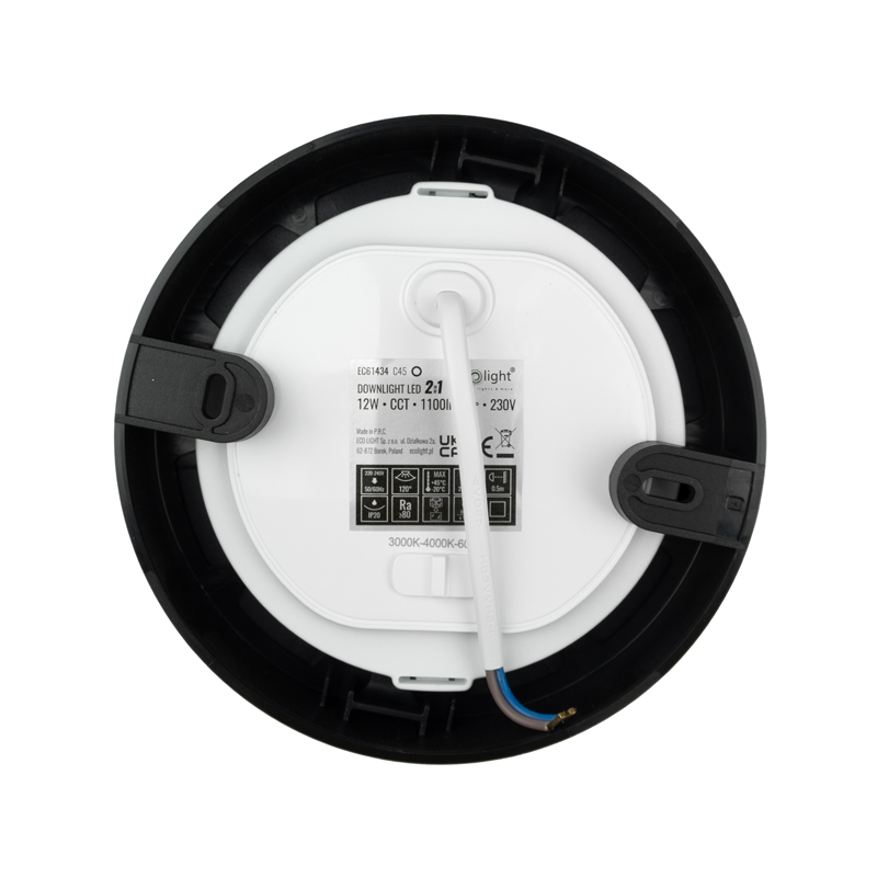 Downlight 12w okrągły CCT 2W1 czarny 2 Downlight 12w okrągły CCT 2W1 czarny - obrazek 2