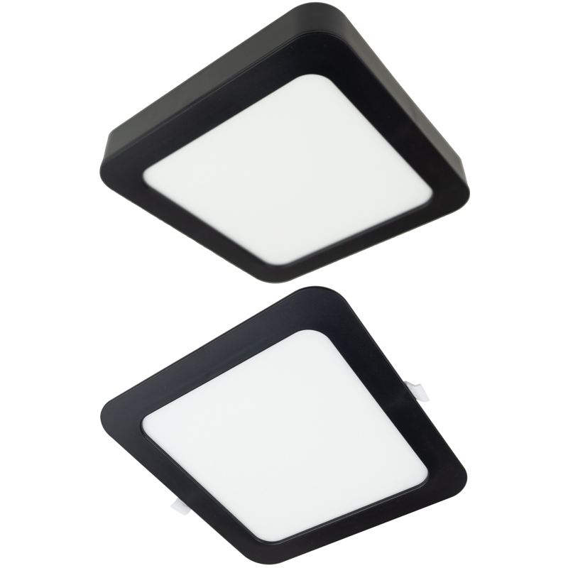 Downlight 24w kwadrat CCT 2W1 czarny 1 Downlight 24W kwadrat CCT 2w1 czarny — oświetlenie LED