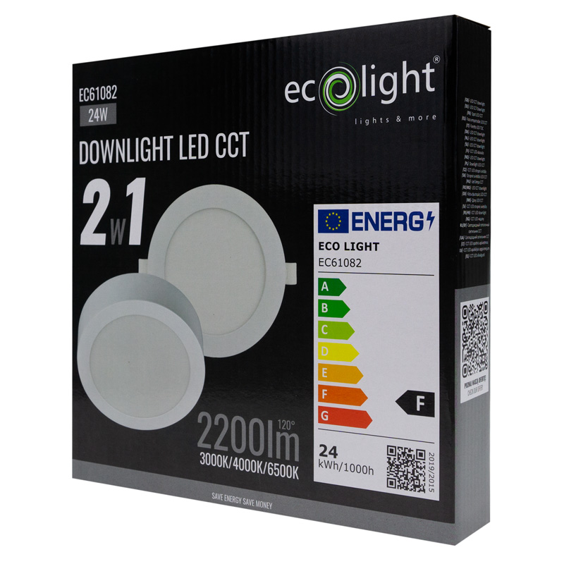 Downlight 24w okrągły CCT 2W1 biały 5 Downlight 24w okrągły CCT 2W1 biały - obrazek 5