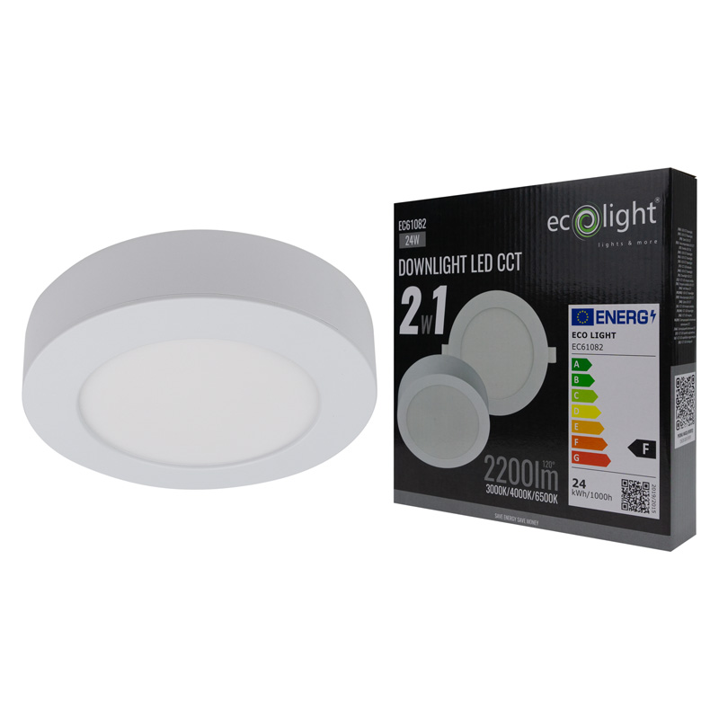 Downlight 24w okrągły CCT 2W1 biały 6 Downlight 24w okrągły CCT 2W1 biały - obrazek 6
