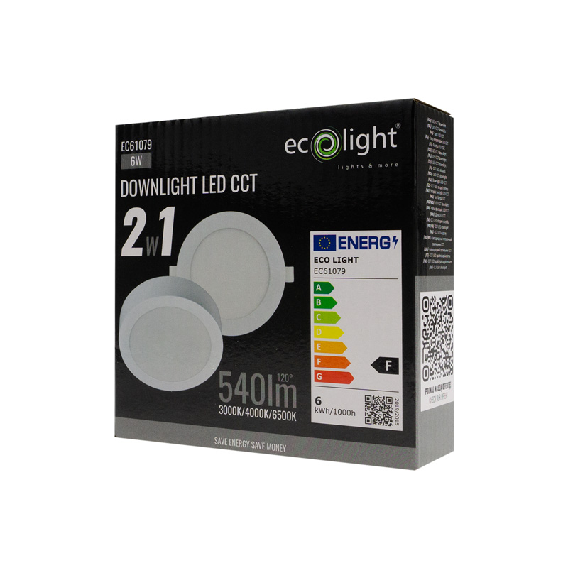 Downlight 6w okrągły CCT 2W1 biały 5 Downlight 6w okrągły CCT 2W1 biały - obrazek 5