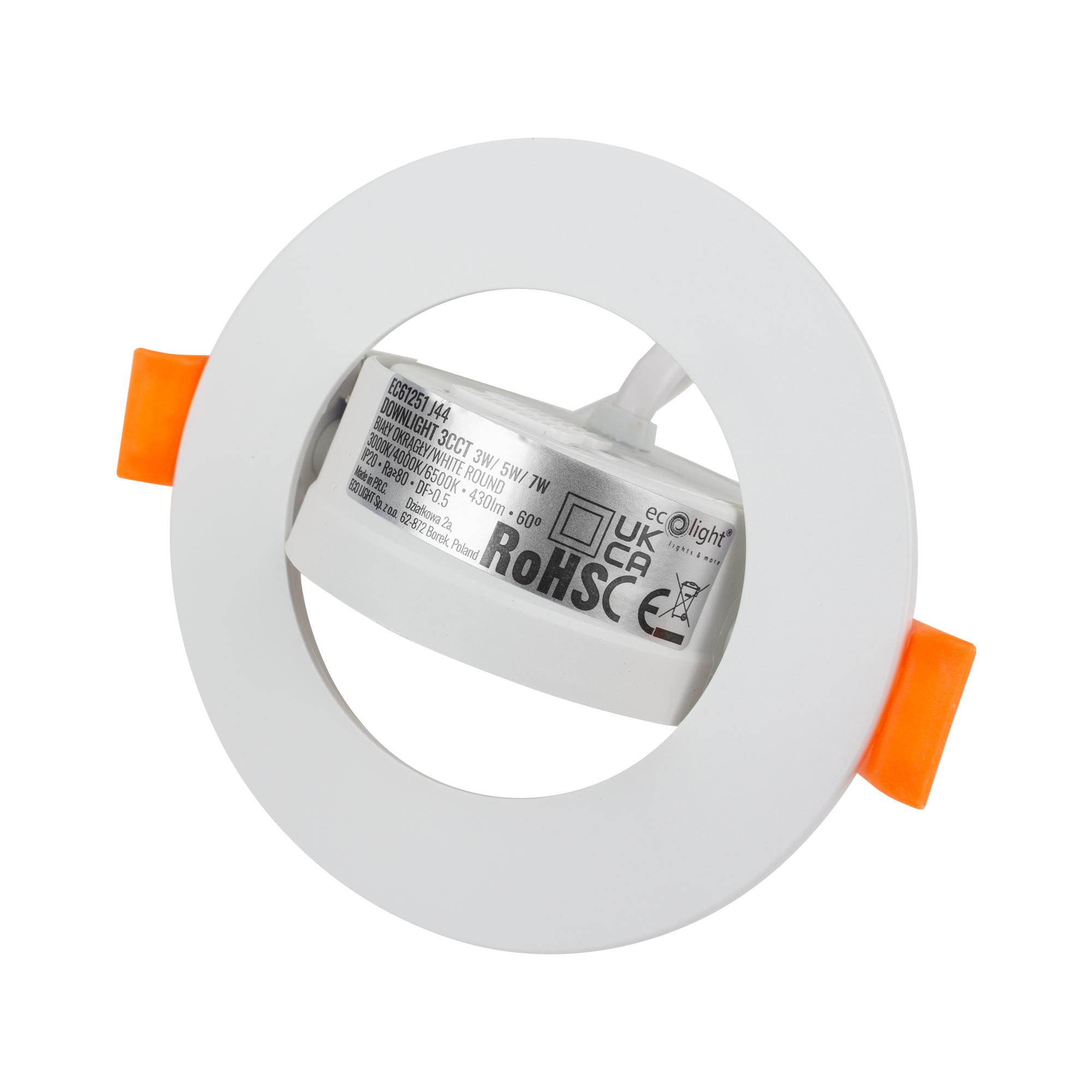Downlight LED 3w/5w/7w CCT biały okrąg 4 Downlight LED 3w/5w/7w CCT biały okrąg - obrazek 4