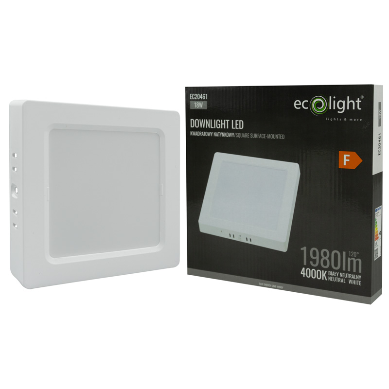 Downlight n/t kwadrat 18w 4000k biały dl-1 4 Downlight n/t kwadrat 18w 4000k biały dl-1 - obrazek 4