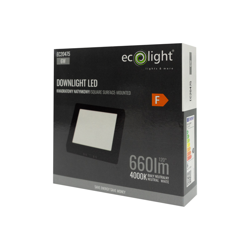 Downlight n/t kwadrat 6w 4000k czarny dl-1 3 Downlight n/t kwadrat 6w 4000k czarny dl-1 - obrazek 3
