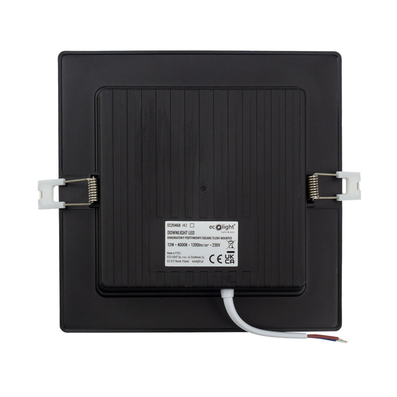 Downlight p/t kwadrat 12w 4000k czarny dl-1 2 Downlight p/t kwadrat 12w 4000k czarny dl-1 - obrazek 2
