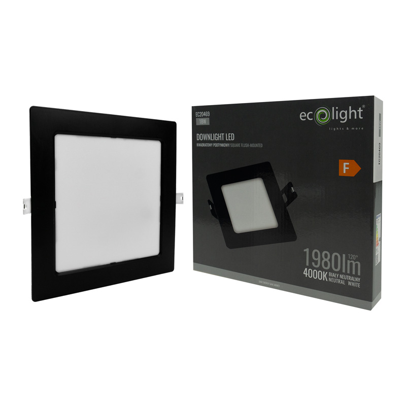 Downlight p/t kwadrat 18w 4000k czarny dl-1 4 Downlight p/t kwadrat 18w 4000k czarny dl-1 - obrazek 4