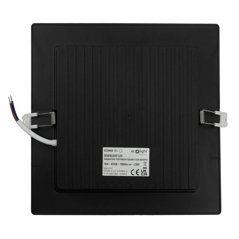Downlight p/t kwadrat 18w 4000k czarny dl-1 2 Downlight p/t kwadrat 18w 4000k czarny dl-1 - obrazek 2