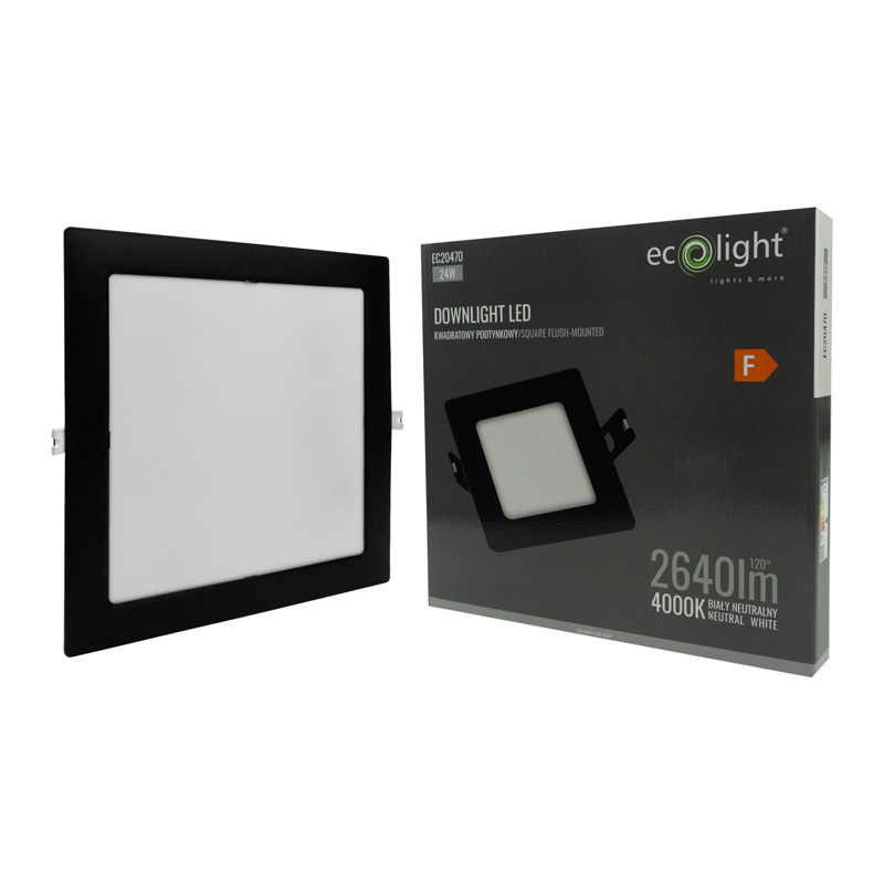 Downlight p/t kwadrat 24w 4000k czarny dl-1 4 Downlight p/t kwadrat 24w 4000k czarny dl-1 - obrazek 4