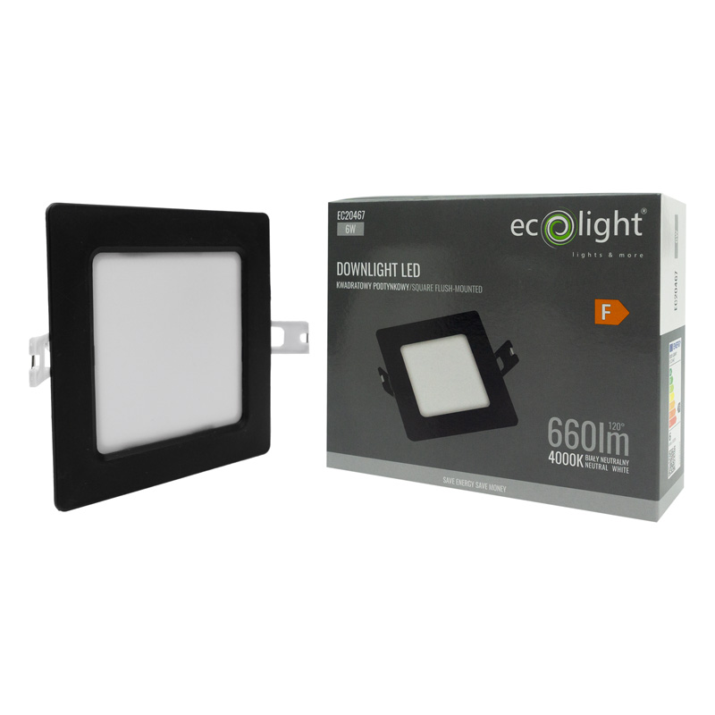 Downlight p/t kwadrat 6w 4000k czarny dl-1 3 Downlight p/t kwadrat 6w 4000k czarny dl-1 - obrazek 3