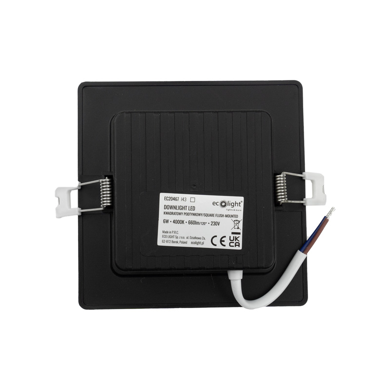 Downlight p/t kwadrat 6w 4000k czarny dl-1 2 Downlight p/t kwadrat 6w 4000k czarny dl-1 - obrazek 2
