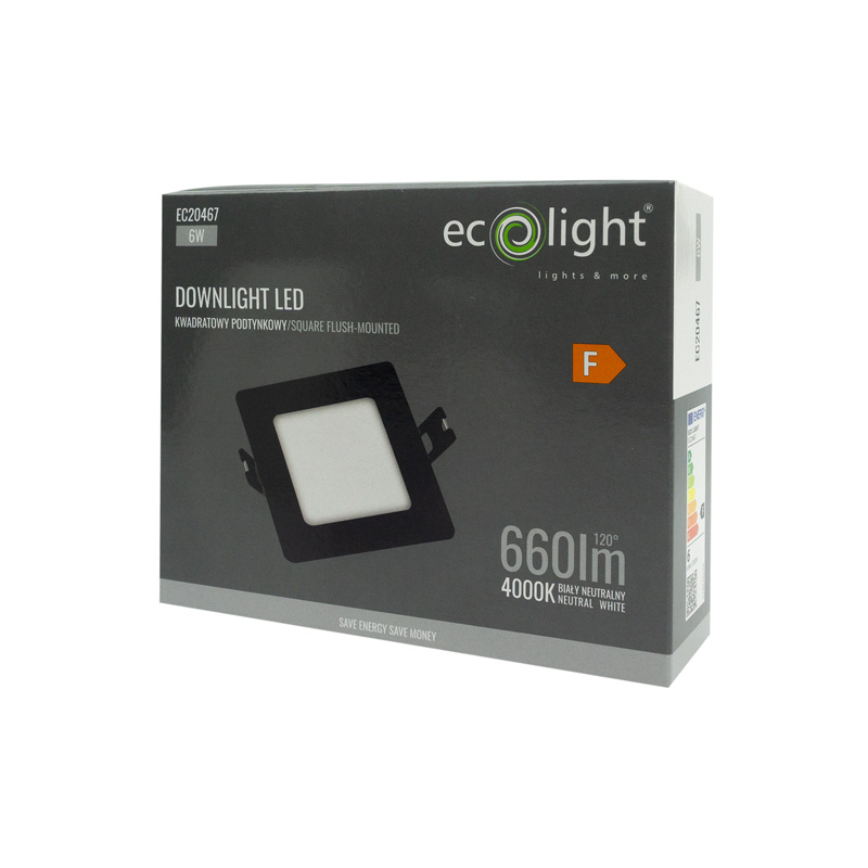 Downlight p/t kwadrat 6w 4000k czarny dl-1 4 Downlight p/t kwadrat 6w 4000k czarny dl-1 - obrazek 4