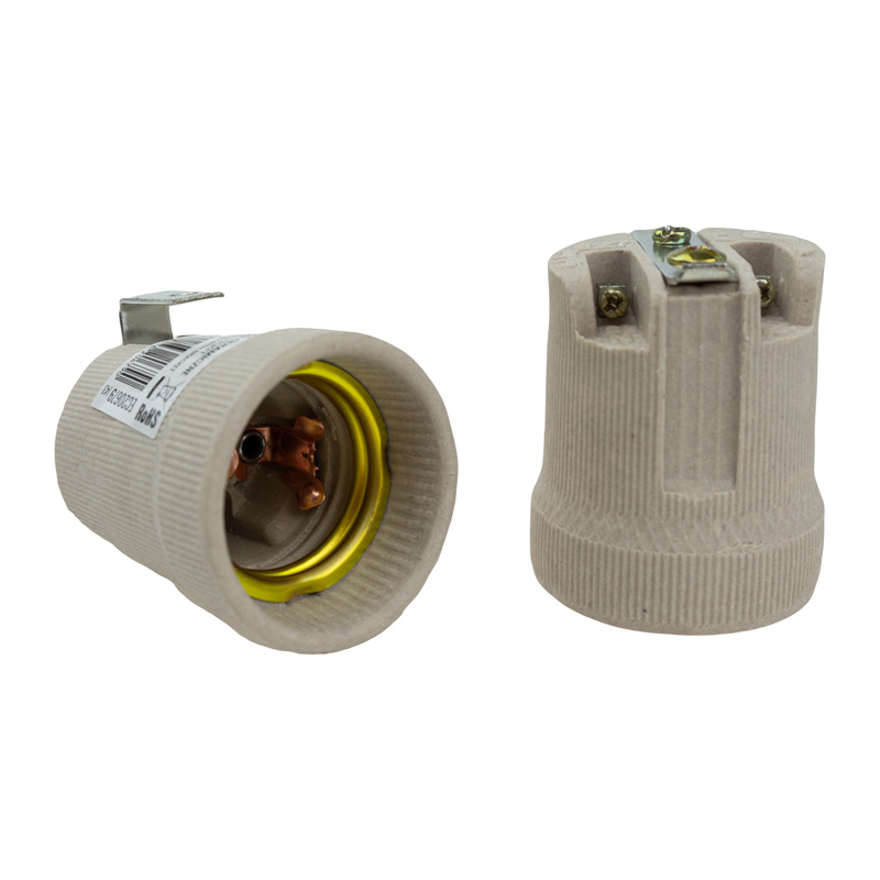 Gniazdo ceramiczne E27 z uchwytem 1 Gniazdo ceramiczne E27 z uchwytem — oświetlenie LED
