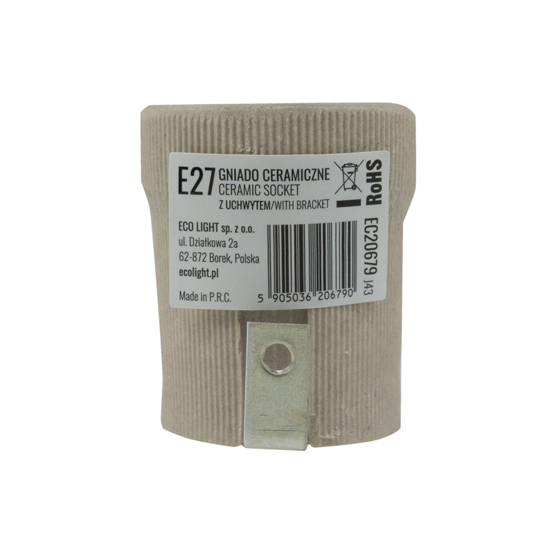 Gniazdo ceramiczne E27 z uchwytem 2 Gniazdo ceramiczne E27 z uchwytem - obrazek 2