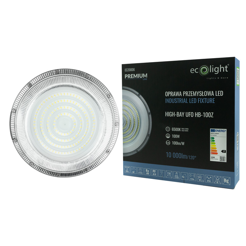 Highbay LED ufo premium hb-100z 100w 6500k 10000lm 5 Highbay LED ufo premium hb-100z 100w 6500k 10000lm - obrazek 5