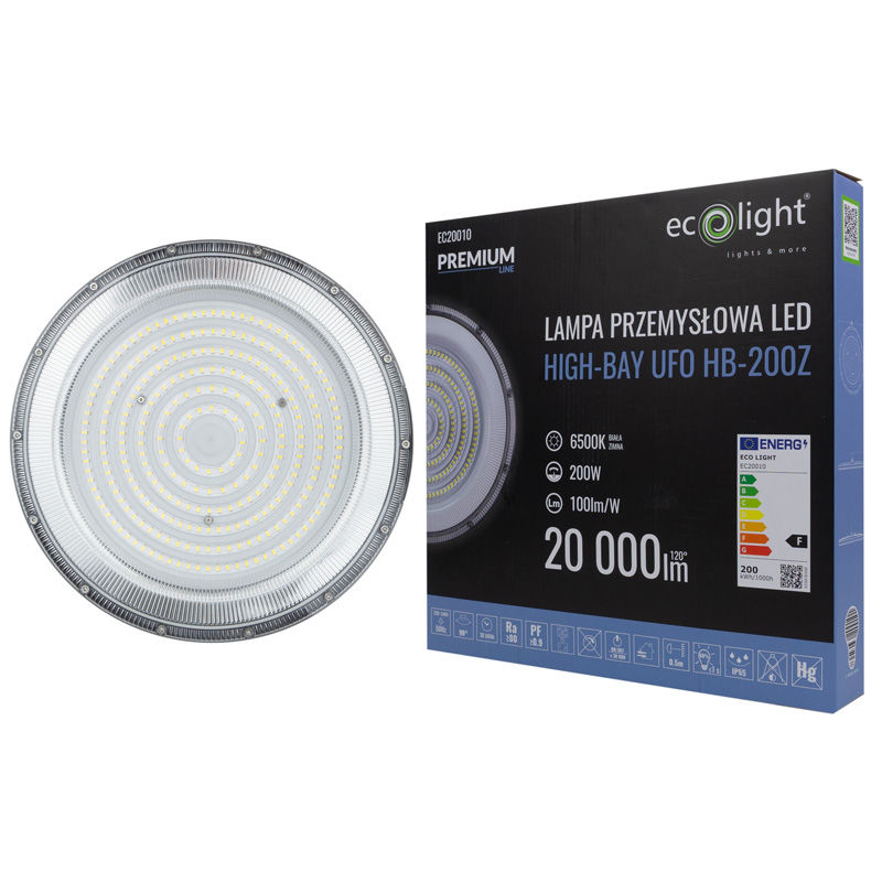 Highbay LED ufo premium hb-200z 200w 6500k 20000lm 3 Highbay LED ufo premium hb-200z 200w 6500k 20000lm - obrazek 3