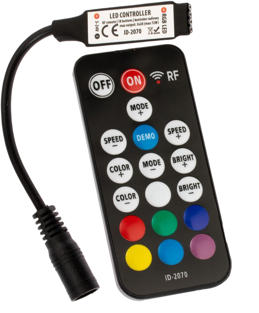 Sterownik RF RGB 18 przycisków 72W 1 Sterownik RF RGB 18 przycisków 72W
