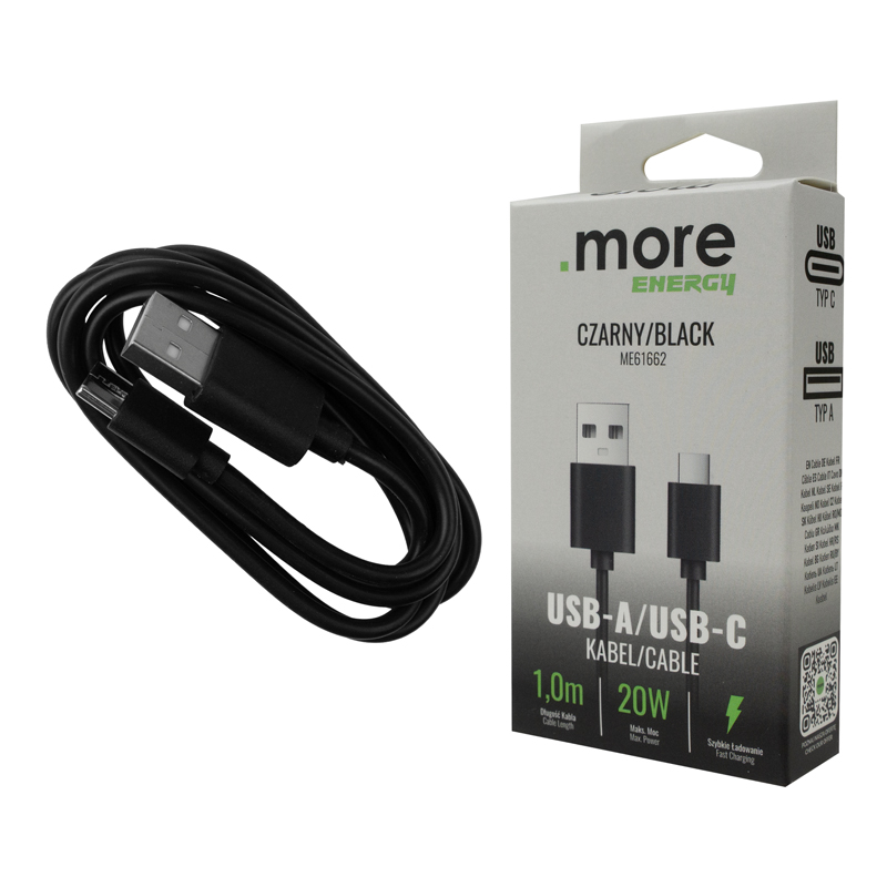 Kabel usb-a/usb-c czarny 1m 3 Kabel usb-a/usb-c czarny 1m - obrazek 3