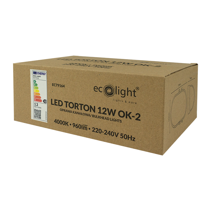 LED torton 12w 4000k 960lm IP54 owal biały 3 LED torton 12w 4000k 960lm IP54 owal biały - obrazek 3