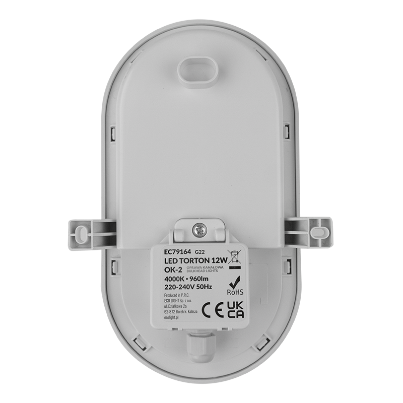 LED torton 12w 4000k 960lm IP54 owal biały 2 LED torton 12w 4000k 960lm IP54 owal biały - obrazek 2