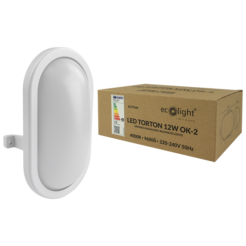 LED torton 12w 4000k 960lm IP54 owal biały 4 LED torton 12w 4000k 960lm IP54 owal biały - obrazek 4
