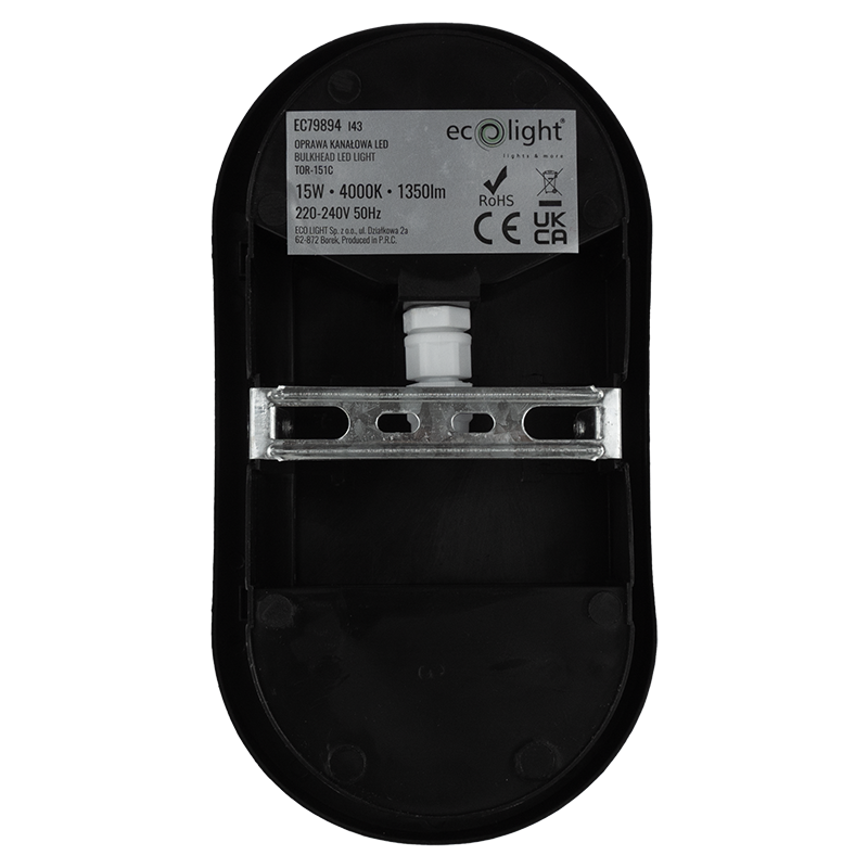 LED torton 15w 4000k 1350lm IP65 owal czarny 2 LED torton 15w 4000k 1350lm IP65 owal czarny - obrazek 2