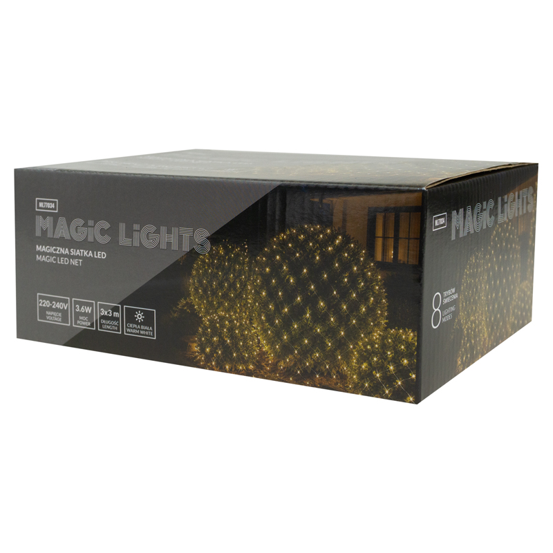 Magiczna siatka 240led 8 tryb 2700k 3x3m 230v 2 Magiczna siatka 240led 8 tryb 2700k 3x3m 230v - obrazek 2