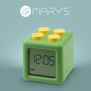 MARY'S budzik Klocek zielony — oświetlenie LED