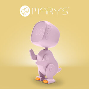 MARY'S budzik Robo Dino różowy — oświetlenie LED