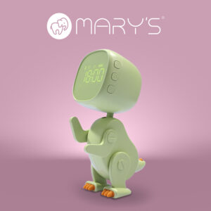 MARY'S budzik Robo Dino zielony — oświetlenie LED
